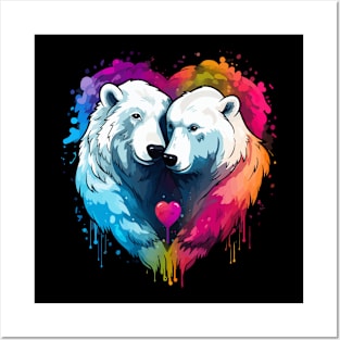 Polar Bear Couple Valentine Posters and Art